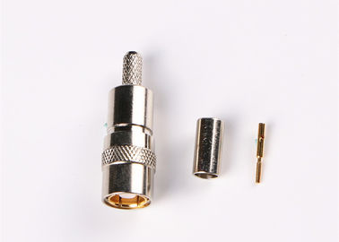 High Quality 50 Ohm SMB Male Plug Straight Crimp RF Coaxial Connector with Nickel Plated