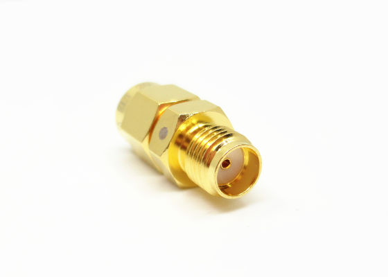 High Performance Brass Straight SMA Male to SMA Female RF Adapter Max. Freq. 18GHz
