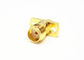 Gold Plated Brass 2 Holes Flange Mount Straight RF Coaxial Jack Microstrip Connector