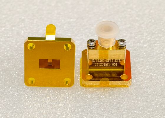 Waveguide to Coaxial Adapter with Waveguide Port as WR90，WR75, WR60, WR51, WR42, WR34, WR28, WR22, WR19, WR15, WR12, WR10, WRD750, WRD650, WRD500, WRD180 from 6.5GHZ to 145GHz