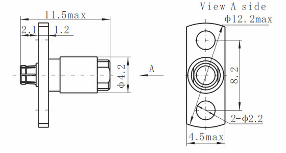 2 Hole Flange Female SMPM RF Connector For CXN3506 / MF108A Cable Connector