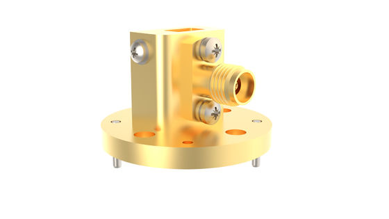 WR19 BJ500 To 1.85mm Female Waveguide To Coax Adapter 39.2GHz~59.6GHz Right Angle 1.85-BJ500-KF4