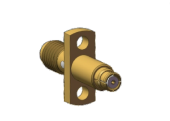 Two Hole Flange Mount Mini SMA Jack To SMP Jack Flange Mount Adapters Up To 18GHz