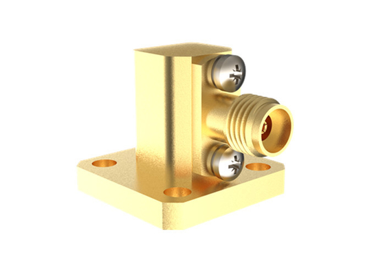 26.4GHz~40GHz WR28 BJ320 से K2.92mm महिला वेवगाइड टू कॉक्स एडाप्टर राइट एंगल K/BJ320-KF22
