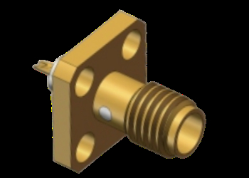 Straight SSMA Female RF Coaxi Connector 4 Hole Flange Mount Microstrip with Solder Cup