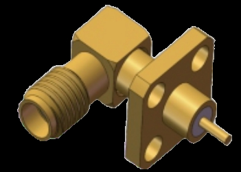 RA SSMA Jack/Female RF Coax Microstrip Connector 4 Hole Flange Mount Up to 18GHz