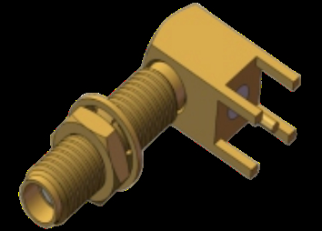 RA Bulkhead SSMA / Mini SMA Female / Jack RF Coax Connector 4 Leg Through Hole Solder PCB ​Up To 18GHz