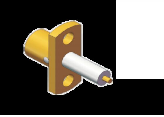 पीतल सोना चढ़ाना SMP RF कनेक्टर पुरुष निकला हुआ किनारा माउंट सीमित डिटेंट 18GHz 50 ओम