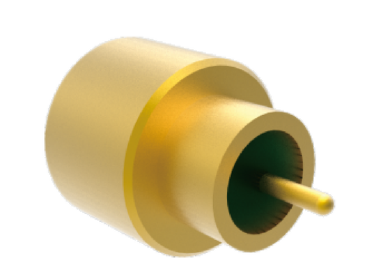 पिन ओडी के साथ पीसीबी सोल्डर के लिए 50Ω 40GHz हर्मेटिकली सीलबंद एसएमपीएम प्लग स्मूथ बोर, कम इंसर्शन लॉस के साथ 0.3 मिमी एयरोस्पेस आरएफ कनेक्टर