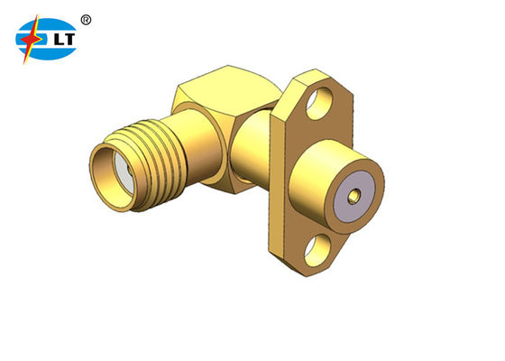 50Ohm 90 डिग्री पुरुष से महिला SMA कनेक्टर समकोण